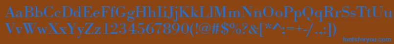 Urwbodonitextwid Font – Blue Fonts on Brown Background