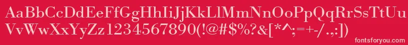 フォントUrwbodonitextwid – 赤い背景にピンクのフォント