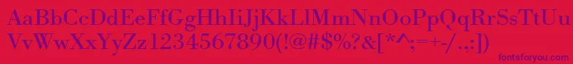Urwbodonitextwid Font – Purple Fonts on Red Background