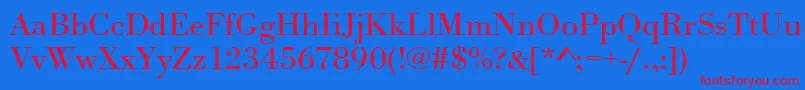 Urwbodonitextwid Font – Red Fonts on Blue Background