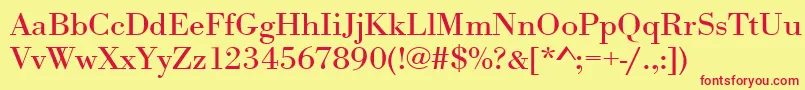 Urwbodonitextwid Font – Red Fonts on Yellow Background