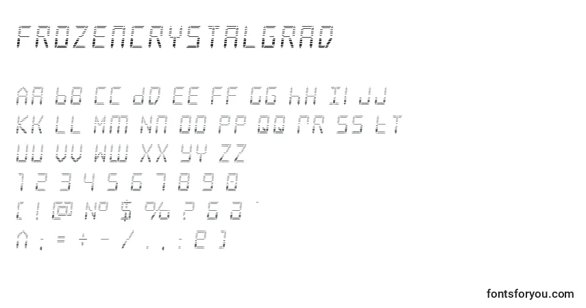 Schriftart Frozencrystalgrad – Alphabet, Zahlen, spezielle Symbole