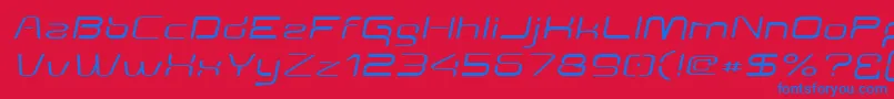 Aunchanted Expanded Oblique Font – Blue Fonts on Red Background