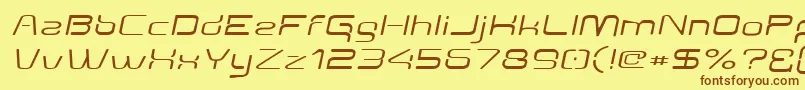 Aunchanted Expanded Oblique Font – Brown Fonts on Yellow Background