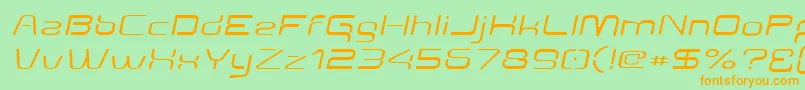 Aunchanted Expanded Oblique Font – Orange Fonts on Green Background