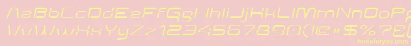 Aunchanted Expanded Oblique Font – Yellow Fonts on Pink Background