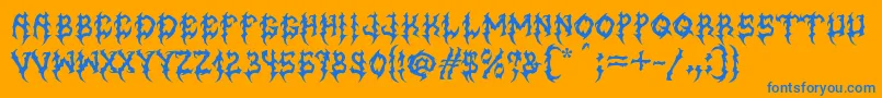 Шрифт MbGraveyardDesigns – синие шрифты на оранжевом фоне