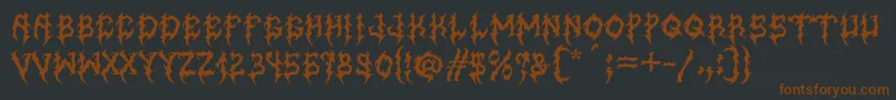 MbGraveyardDesigns Font – Brown Fonts on Black Background