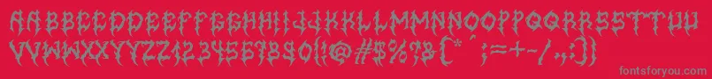 フォントMbGraveyardDesigns – 赤い背景に灰色の文字