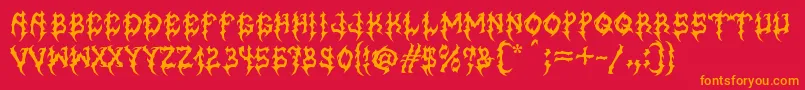 MbGraveyardDesigns Font – Orange Fonts on Red Background