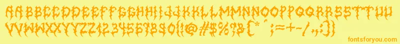 Fonte MbGraveyardDesigns – fontes laranjas em um fundo amarelo