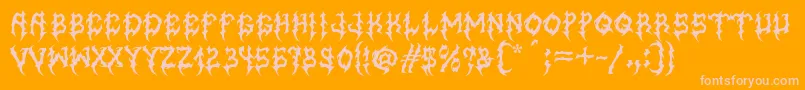 MbGraveyardDesigns-Schriftart – Rosa Schriften auf orangefarbenem Hintergrund