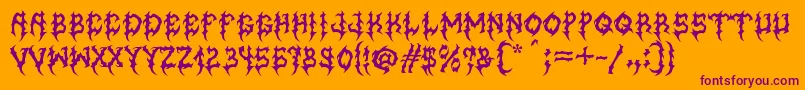 MbGraveyardDesigns Font – Purple Fonts on Orange Background