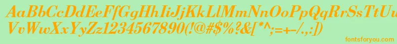 BerenisadfproBolditalic Font – Orange Fonts on Green Background