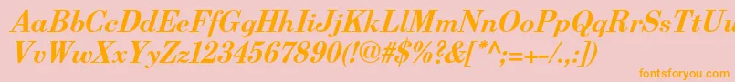 BerenisadfproBolditalic Font – Orange Fonts on Pink Background