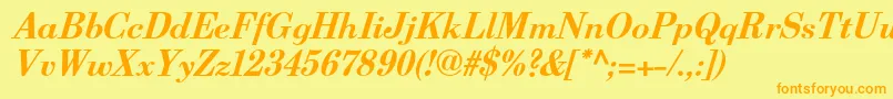 BerenisadfproBolditalic Font – Orange Fonts on Yellow Background