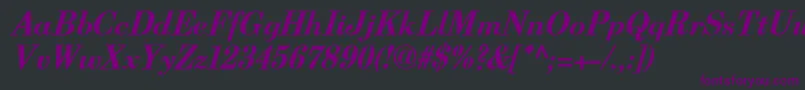 Шрифт BerenisadfproBolditalic – фиолетовые шрифты на чёрном фоне