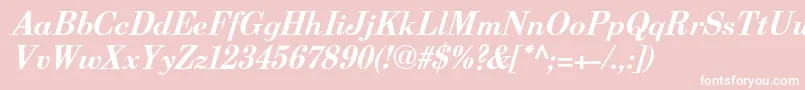 Police BerenisadfproBolditalic – polices blanches sur fond rose
