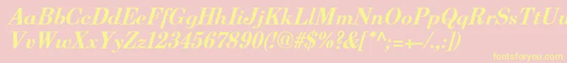 BerenisadfproBolditalic Font – Yellow Fonts on Pink Background