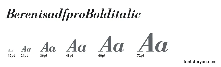 Размеры шрифта BerenisadfproBolditalic