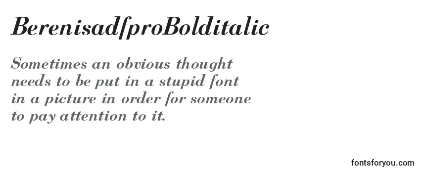 Review of the BerenisadfproBolditalic Font