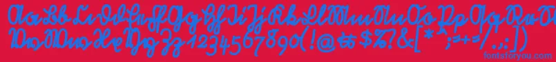 RastenburgBoldU1sy Font – Blue Fonts on Red Background