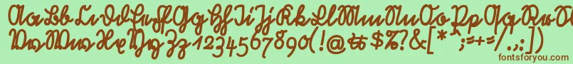 Czcionka RastenburgBoldU1sy – brązowe czcionki na zielonym tle