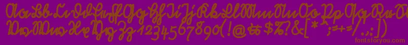 Czcionka RastenburgBoldU1sy – brązowe czcionki na fioletowym tle