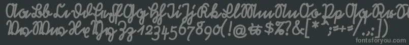 RastenburgBoldU1sy-fontti – harmaat kirjasimet mustalla taustalla