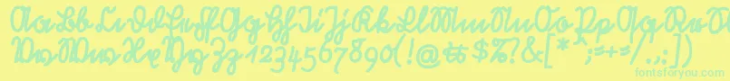 RastenburgBoldU1sy Font – Green Fonts on Yellow Background