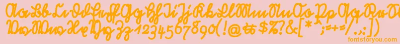 RastenburgBoldU1sy-Schriftart – Orangefarbene Schriften auf rosa Hintergrund