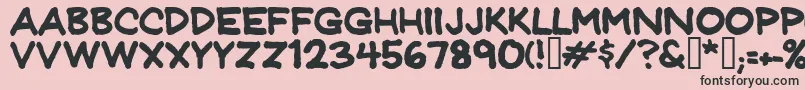 フォントJeffprnt – ピンクの背景に黒い文字
