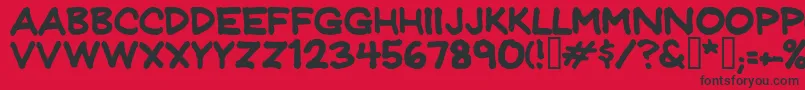 Jeffprnt Font – Black Fonts on Red Background