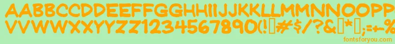 Jeffprnt Font – Orange Fonts on Green Background