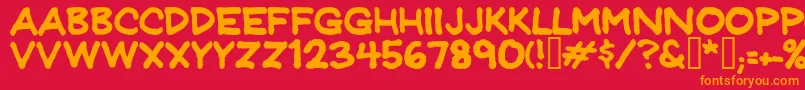 Jeffprnt Font – Orange Fonts on Red Background