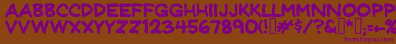 Jeffprnt-Schriftart – Violette Schriften auf braunem Hintergrund