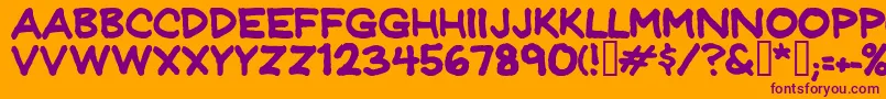 Jeffprnt Font – Purple Fonts on Orange Background