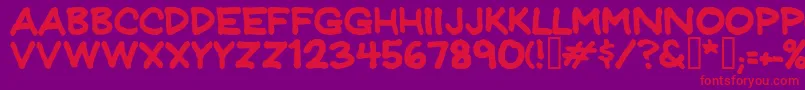 Jeffprnt Font – Red Fonts on Purple Background