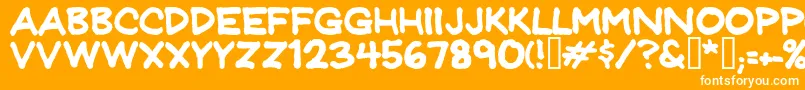 Jeffprnt Font – White Fonts on Orange Background