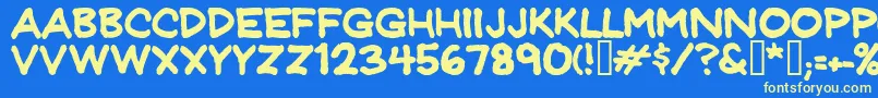 Jeffprnt Font – Yellow Fonts on Blue Background