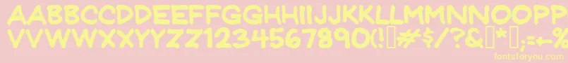 Jeffprnt Font – Yellow Fonts on Pink Background