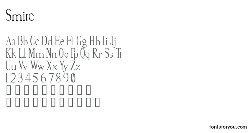 A fonte Smite – alfabeto, números, caracteres especiais