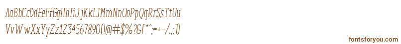 Шрифт EnyoSerifRegularItalic – коричневые шрифты на белом фоне