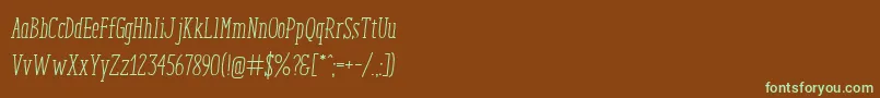 Шрифт EnyoSerifRegularItalic – зелёные шрифты на коричневом фоне
