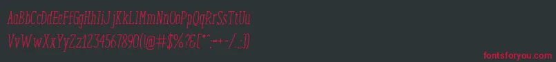 Czcionka EnyoSerifRegularItalic – czerwone czcionki na czarnym tle