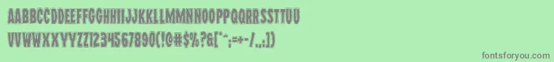 フォントWolfbrothersacad – 緑の背景に灰色の文字