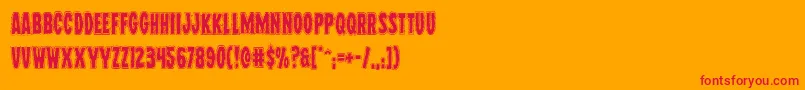 フォントWolfbrothersacad – オレンジの背景に赤い文字