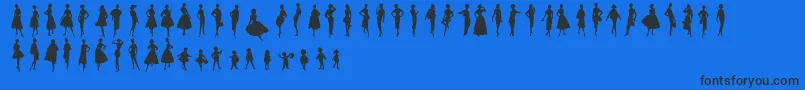 Sewingpatterns Font – Black Fonts on Blue Background