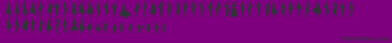 Sewingpatterns-Schriftart – Schwarze Schriften auf violettem Hintergrund