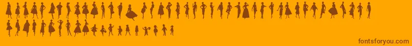 Sewingpatterns Font – Brown Fonts on Orange Background